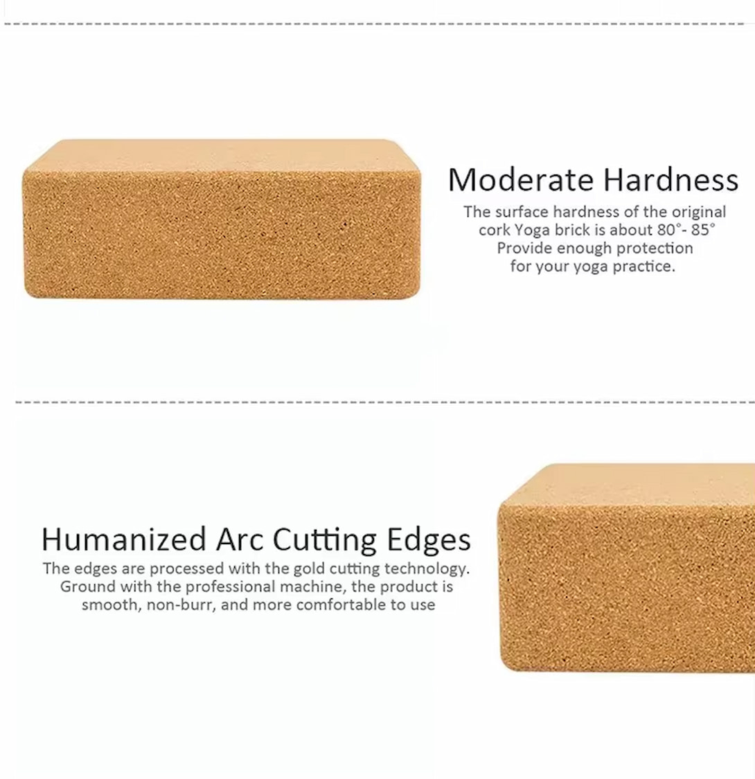 Firm Cork Yoga Block for Stability Training